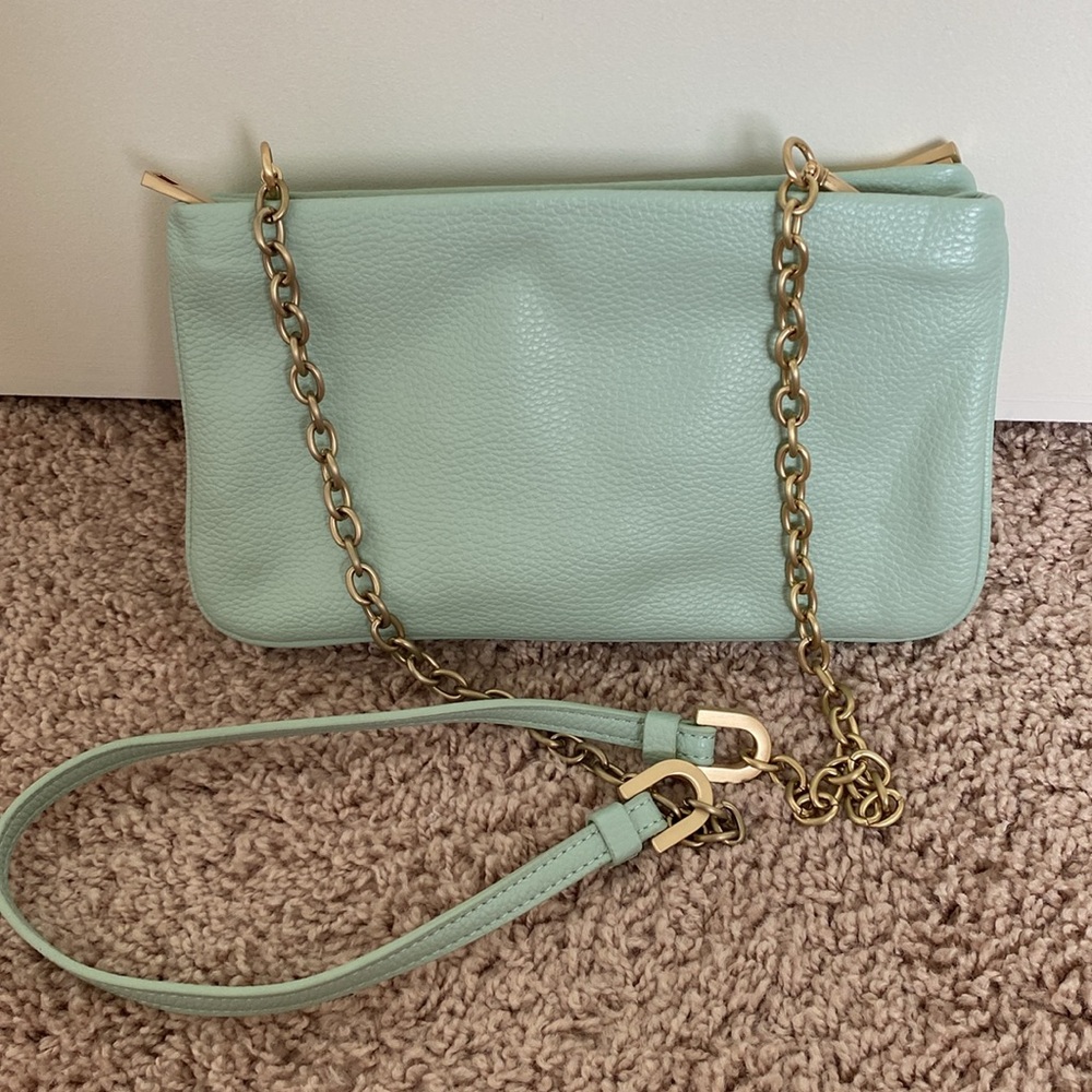 Ann Taylor Mint Green Chain Strap Accent Purse Crossbody  Bag